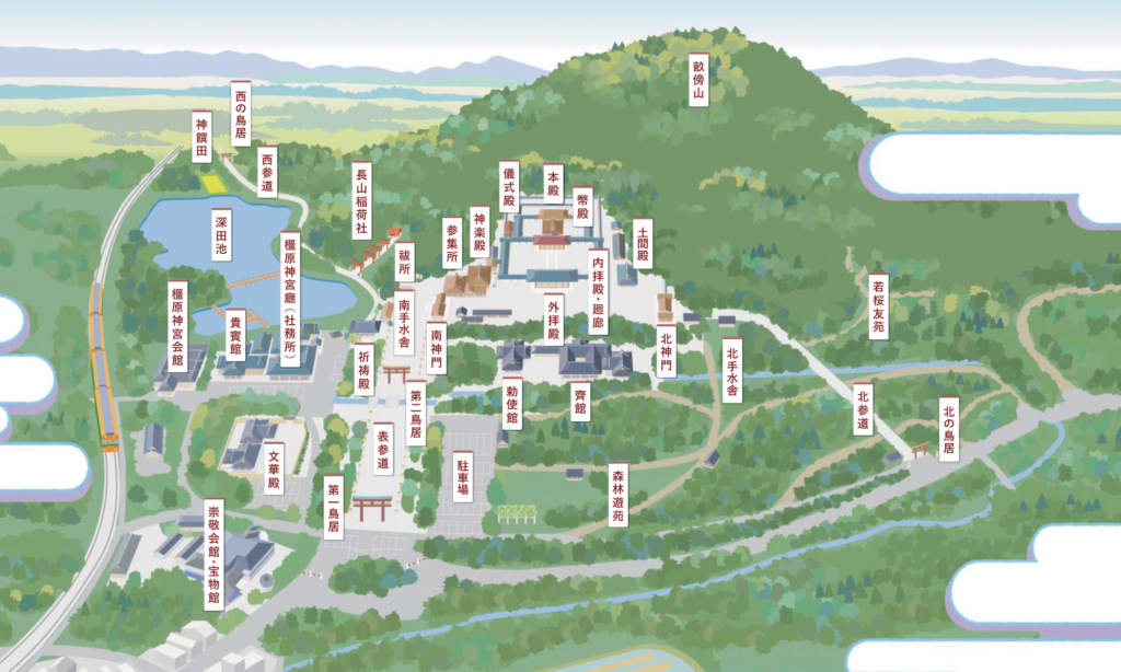 橿原神宮の案内図
